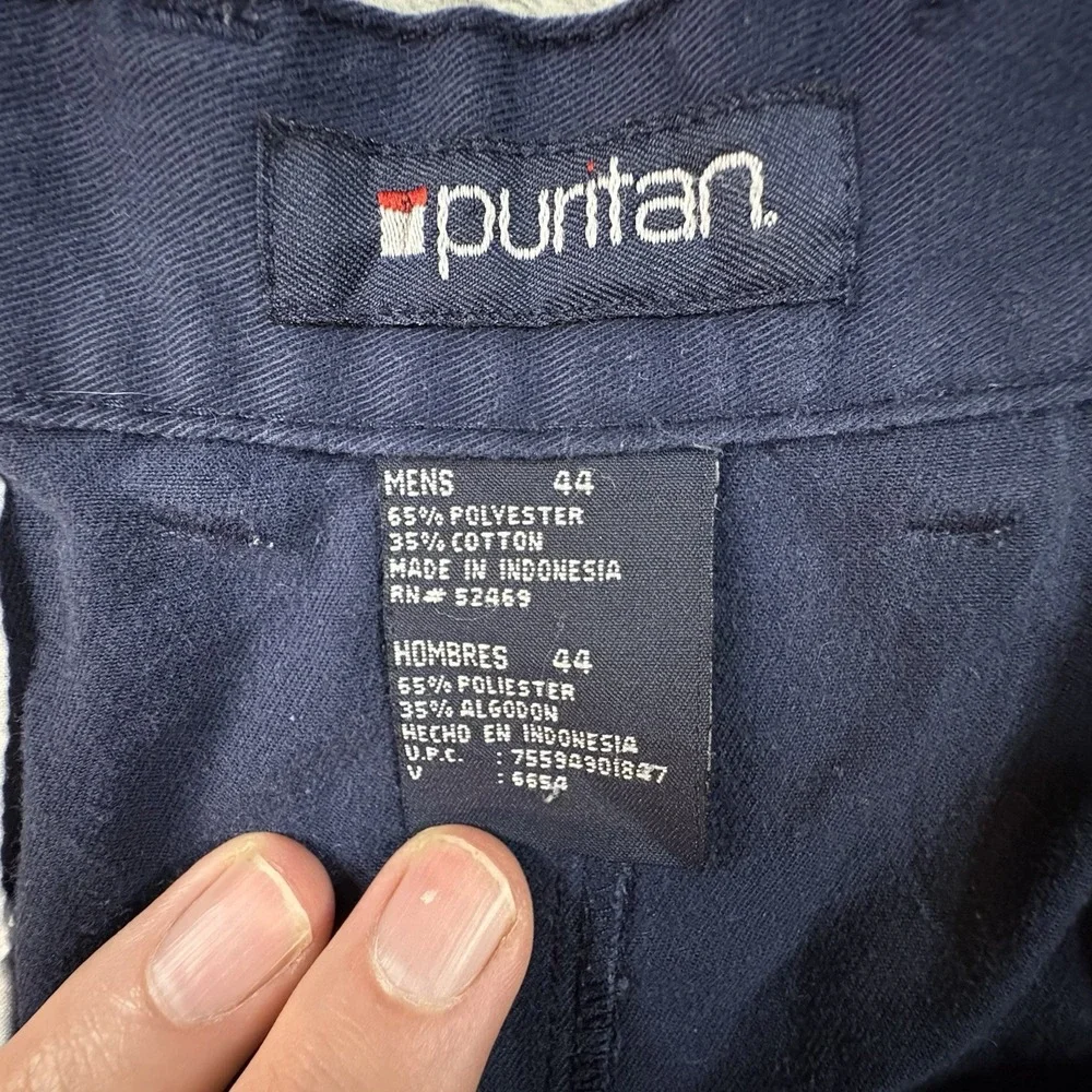 Puritan Men's 44x7.75 Navy Pleated Chino Shorts Casual Golf Classic SEE DESC